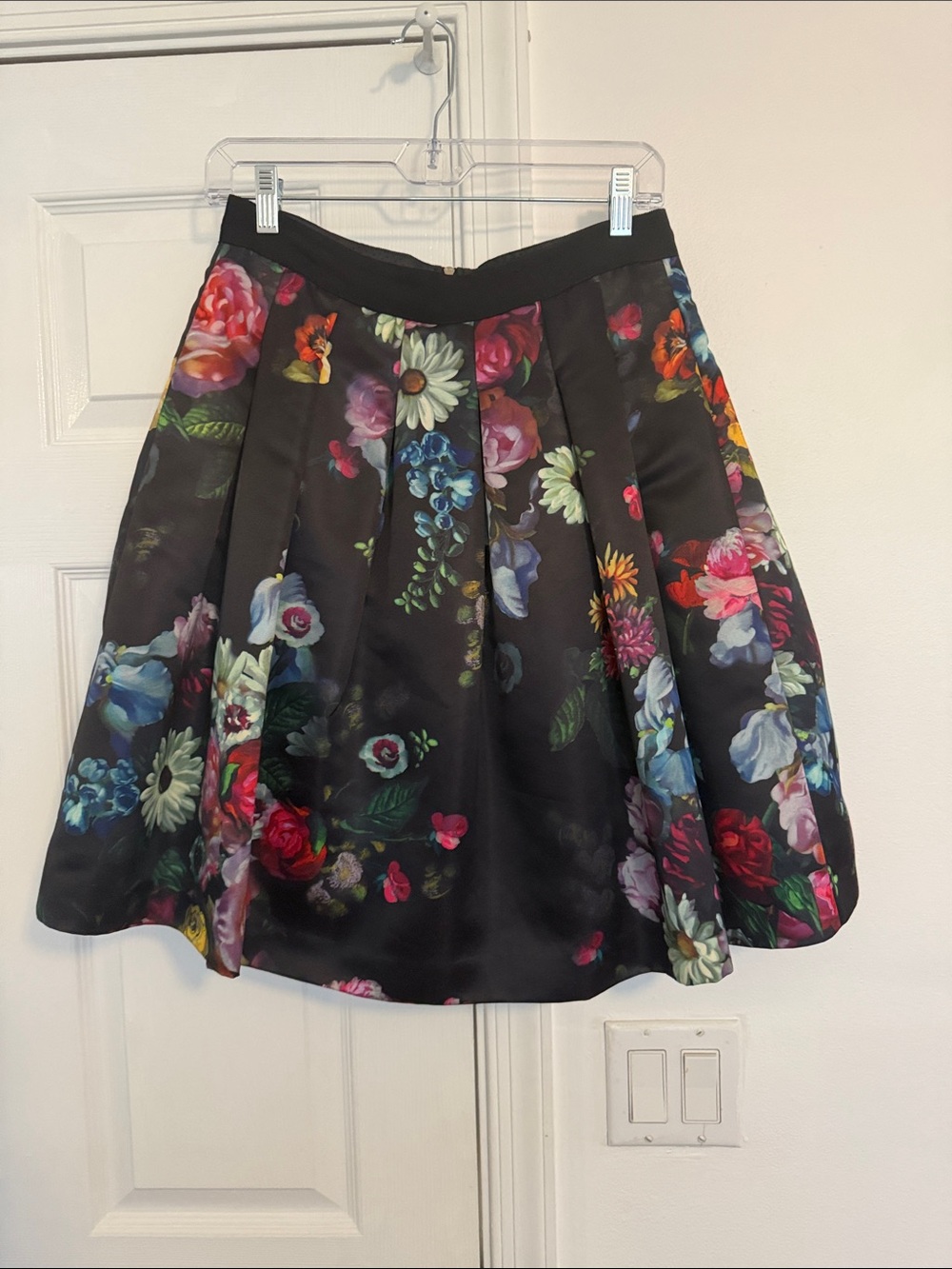 Ted Baker London Black Floral Circle Skirt